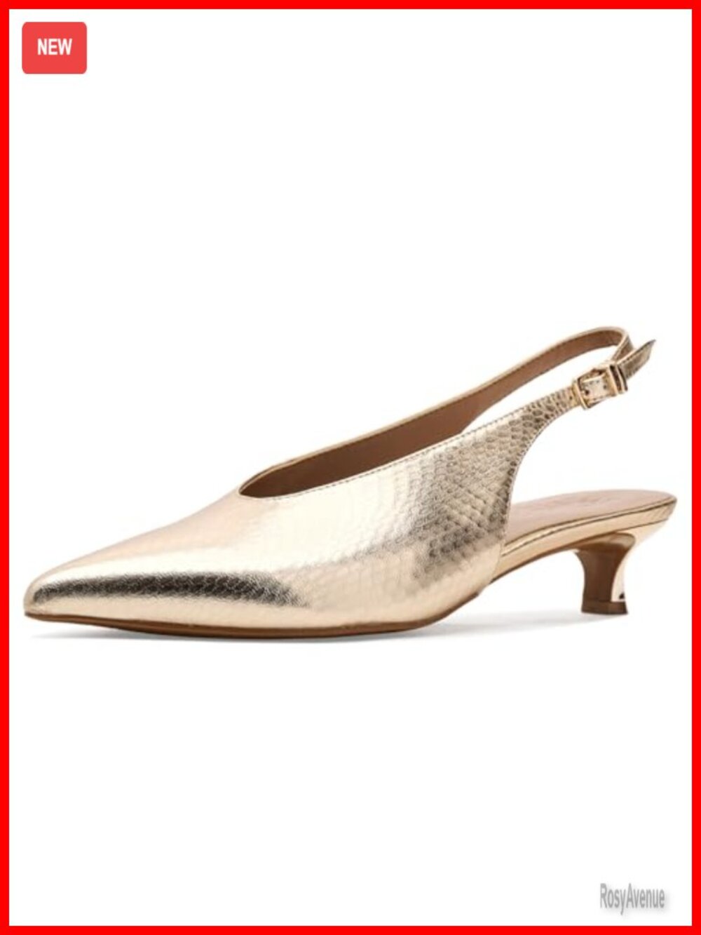 Naturalizer Nicolette Leather Kitten Heel Slingback Pump Pointed Toe